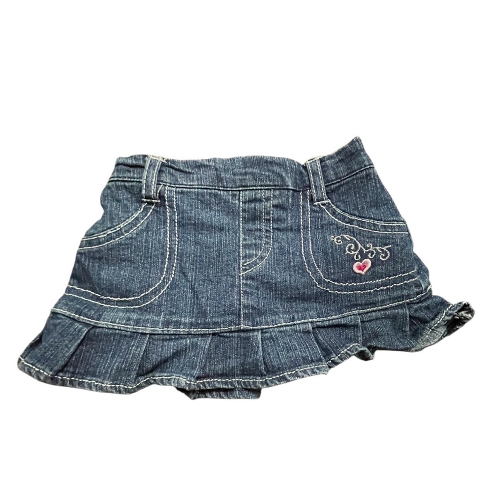Baby Phat Blue Denim Skirt with Heart Embroidery